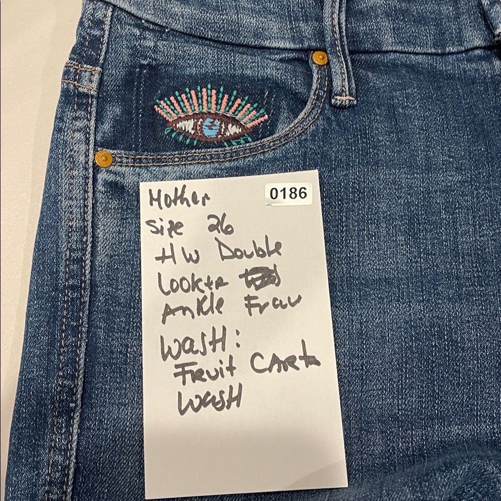 Mother Denim High Waisted Double Looker Ankle Fray, skinny jeans Size 26 - Picture 9 of 9